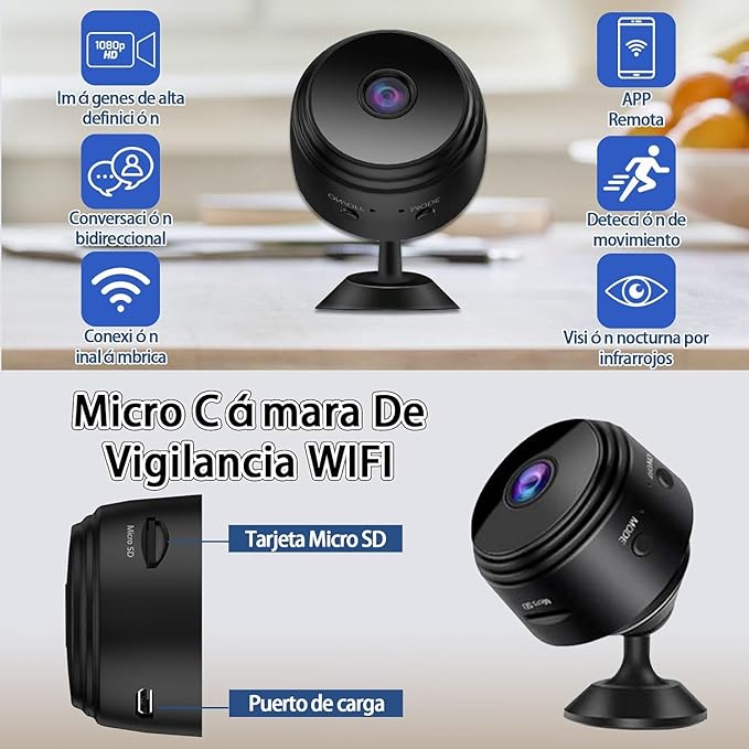 Mini Cámara  Inalámbrica HD 1080P -OptixOne™.  + Micro Tarjeta SD