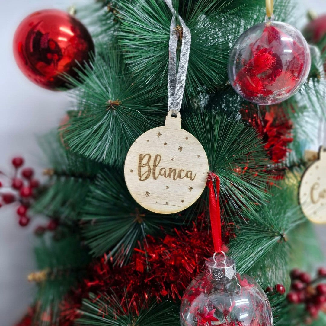 Bola personalizada con estrellas para colgar en el arbol de navidad