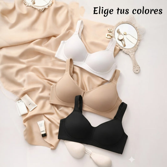 Sujetador Elvira™ sin aros , reductor  con alta sujeción, color negro, blanco y nude