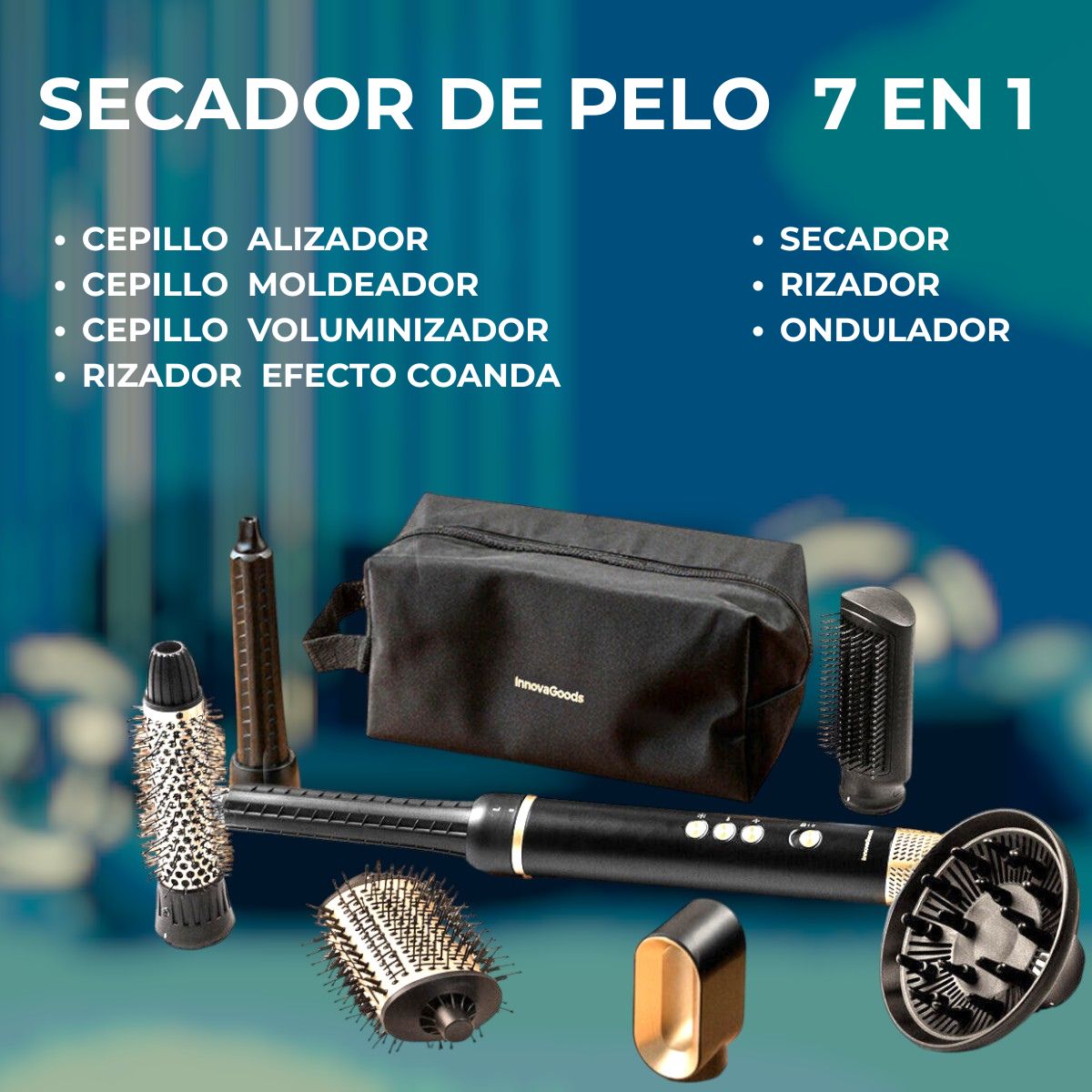 Secador de Aire y Moldeador + 7 Accesorios. Wavify InnovaGoods™