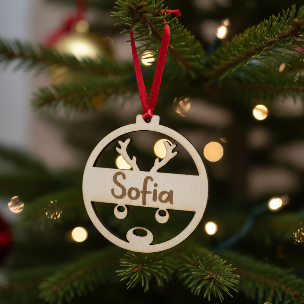 Adorno navideño personalizado en árbol - Sofía
